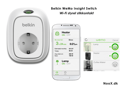 Belkin WeMo Insight Wifi stikkontakt med elforbrugsmåling