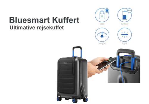 Bluesmart Rejse Kuffert med smartphone oplader, vægt og GPS